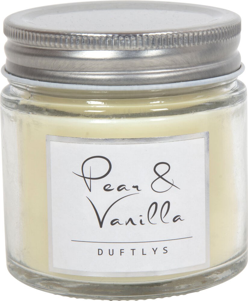 Duftlys i glass - p&#230;re og vanilje