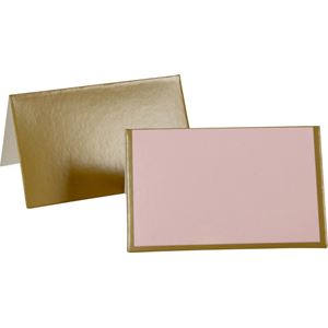 Bordkort rosa med gull, 8pk