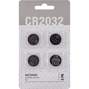 CR2032 Lithium knappcellebatteri 3V 4pk