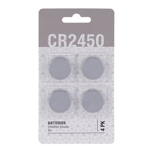 CR2450 Lithium knappcellebatteri 3V 4pk